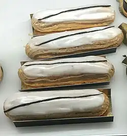 Éclairs with fondant icing