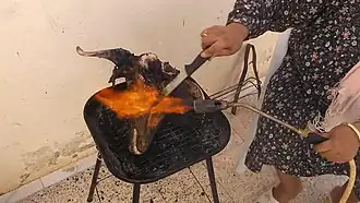 Torching meat
