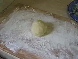 Dough on a lightly floured board