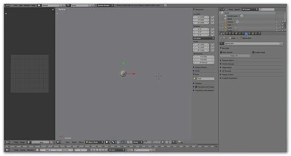 Rivet resized to one inch