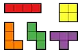 Tetrominos, known as tetriminos in the Tetris community, the basic blocks of Tetris.