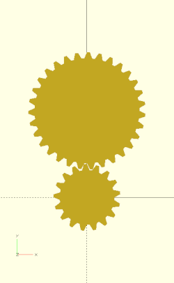 Animated gears 17T and 31T