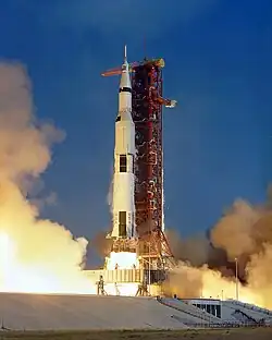 Rocket launch of Apollo 11.
