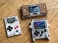 A Pokitto compared to a Arduboy and a Gamebuino.