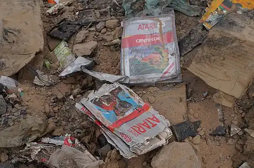 Atari E.T. the Extra-Terrestrial and Centipede cartridges found in a landfill in 2013, 30 years after 1983.