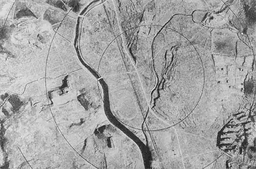 The same area of Nagasaki after bombing.