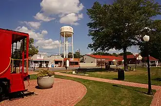 Auburn Historic District in Georgia, with water tower visible.