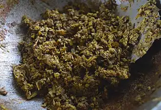 Banana flower fry with scrapped coconut