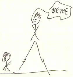 outline of mountain with teacher at top and student at the bottom