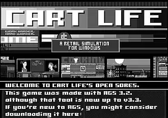 A screenshot from Cart Life, showing the art style of the game.