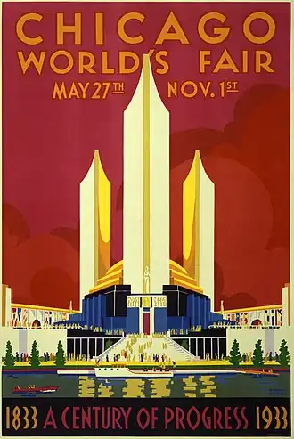 Chicago World's Fair art deco poster - 1933.