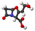 ball-and-stick model of clavulanic acid