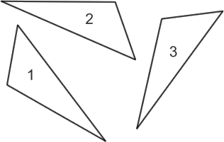 (Three congruent triangles)