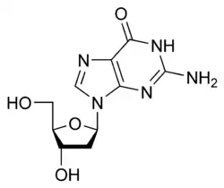 Chemical structure of deoxyguanosine