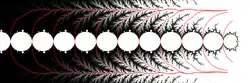 Pariod doubling cascade in the Mandelbrot set ( 1/2 family) showed by the exponential mapping