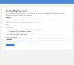 Second step in FreedomBox configuration wizard is the creation of an administrator account