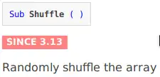 Shuffle method defined in Gambas Help