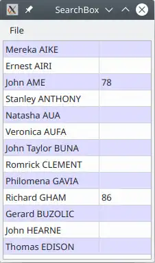 Form with searchbox instance, running