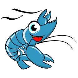 Gambas 3 logo, featuring a blue shrimp mascot.