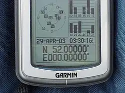 Close-up of Garmin GPS receiver.