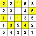 Example of Hitori solved puzzles