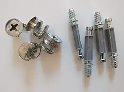 Cam lock nuts and screws