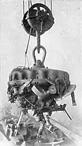 an electromagnet attracting scrap iron