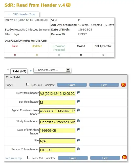 information in the header