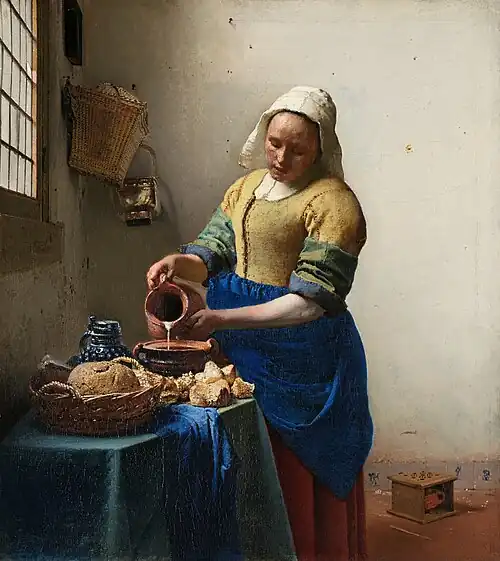 Quaint painting The Milkmaid Johannes Vermeer