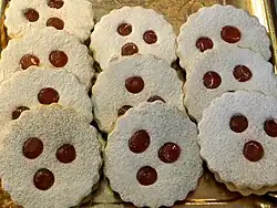 Homemade linzer cookies filled with jam