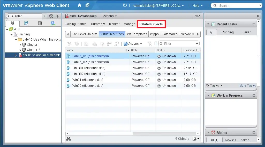 Screenshot from vSphere Web Client