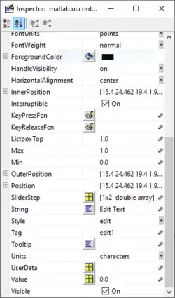 MATLAB GUIDE Property Inspector