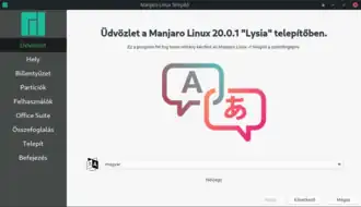 Manjaro Linux installer in Hungarian language