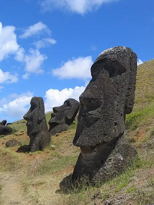 Moai statues of Easter Island.