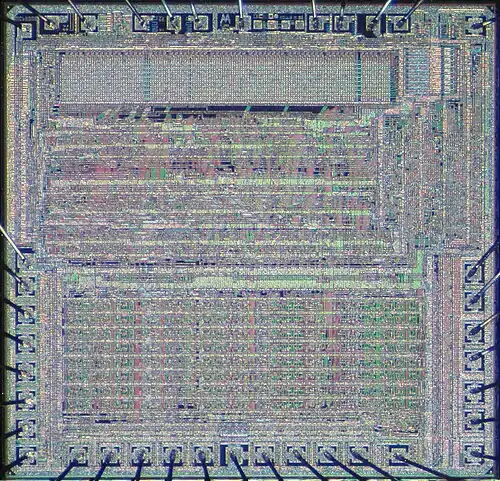 The die of a Motorola 6800 CPU, similar to the one used in the APF-MP1000.