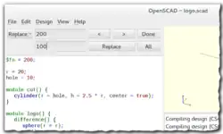 OpenSCAD Replace Dialog