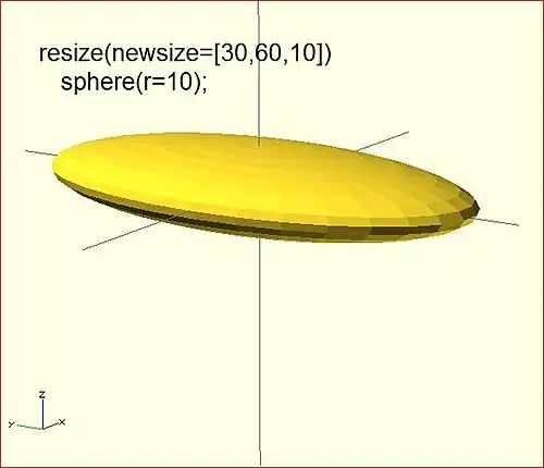 OpenSCAD Resize example ellipse