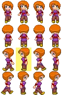 Orange haired girl sprite - drawing a subsprite