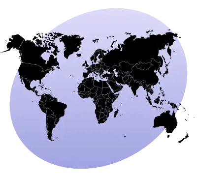 An icon depicting a map of the earth.