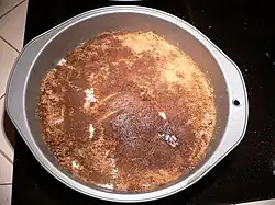 Sprinkle the brown sugar over the butter