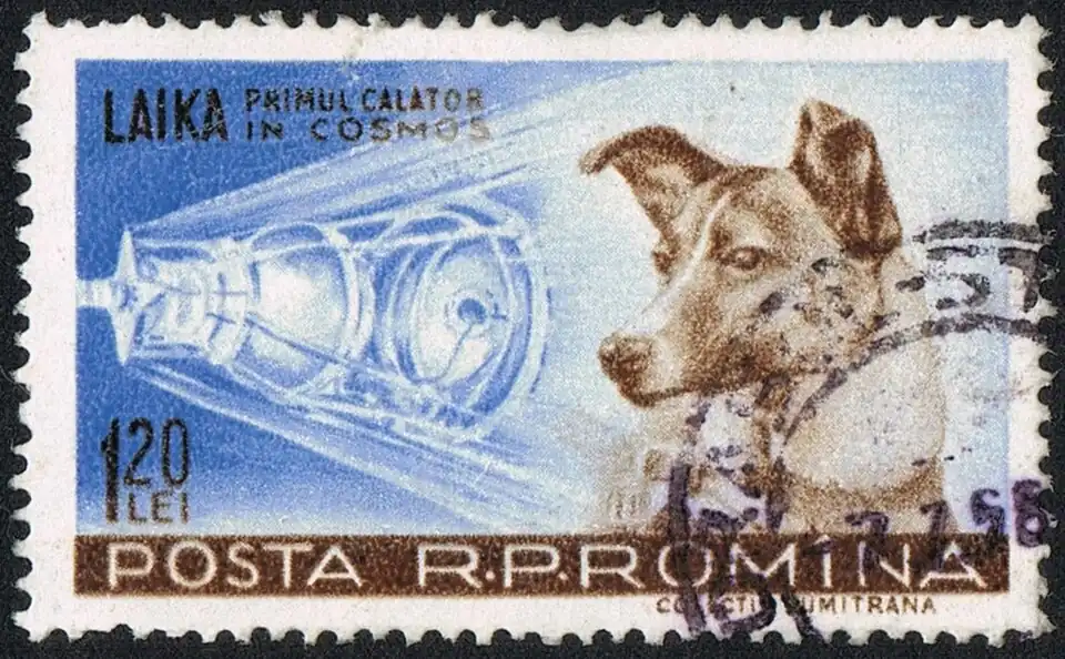 Stamp celebrating Laika.