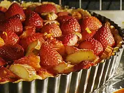 Tart in a fluted metal pan
