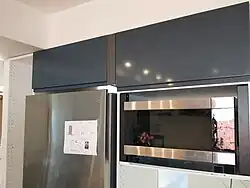 After installation (the adjacent front elements still with the protective foil on)