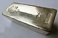 A bar of silver. Most metals look similar to silver.