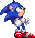 Sprite of Sonic looking up.