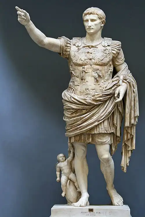 A Roman statue.
