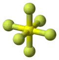 a ball-and-stick model of SF6