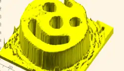 Surface using limited range image