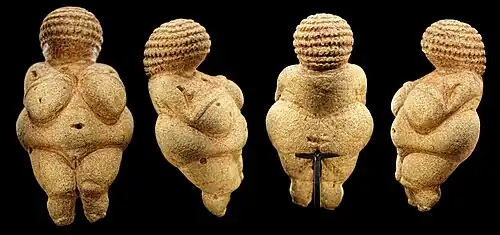 The Venus of Willendorf from multiple angles.
