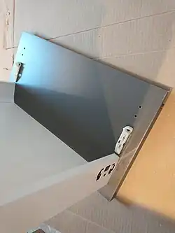 A drawer front in place